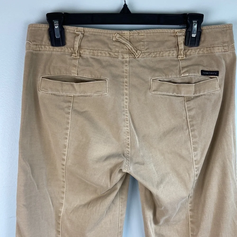 SANCTUARY Anthropologie Khaki Cargo Utility Wide Leg Pants Size 6 - Picture 9 of 15